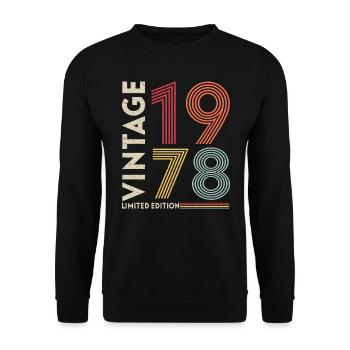 1978 Birthday Present - Unisex Sweatshirt - black - Front - Alina (178cm) & Michal (187cm)