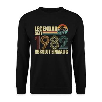 Légendaire depuis 1982 Né anniversaire - Sweat-shirt Unisexe - noir - Devant - Alina (178cm) & Michal (187cm)