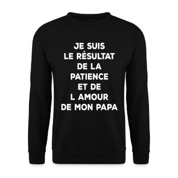 papa ours cadeau papa tshirt papa ours - Sweat-shirt Unisexe - noir - Devant - Alina (178cm) & Michal (187cm)