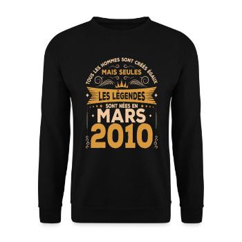 Mars 2010 | Mars 2010 anniversaire 2010 - Sweat-shirt Unisexe - noir - Devant - Alina (178cm) & Michal (187cm)