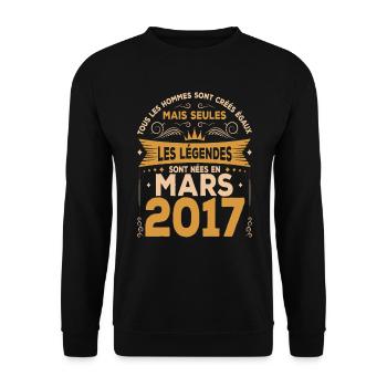 Mars 2017 | Mars 2017 anniversaire 2017 - Sweat-shirt Unisexe - noir - Devant - Alina (178cm) & Michal (187cm)