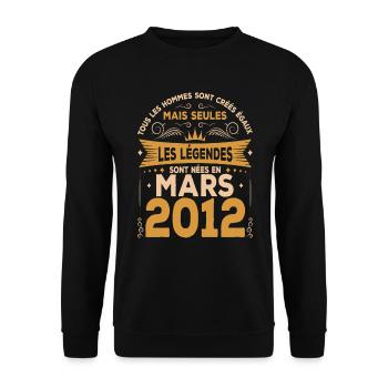Mars 2012 | Mars 2012 anniversaire 2012 - Sweat-shirt Unisexe - noir - Devant - Alina (178cm) & Michal (187cm)