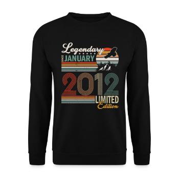 Legendary since January 2012 - Unisex Sweatshirt - black - Front - Alina (178cm) & Michal (187cm)