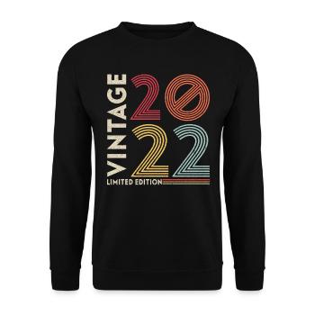 Vintage Légendaire depuis 2022 Anniversaire - Sweat-shirt Unisexe - noir - Devant - Alina (178cm) & Michal (187cm)