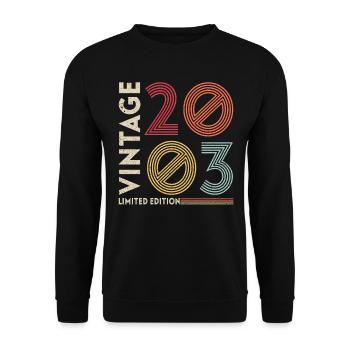 Millésime 2003 Anniversaire - Sweat-shirt Unisexe - noir - Devant - Alina (178cm) & Michal (187cm)