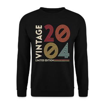 Vintage 2004 anniversaire 18 ans pour être génial - Sweat-shirt Unisexe - noir - Devant - Alina (178cm) & Michal (187cm)