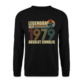 Legendär seit 1979 - Unisex Pullover - Schwarz - Vorne - Alina (178cm) & Michal (187cm)