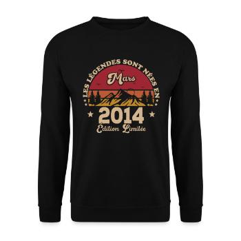 Mars 2014 | Mars 2014 anniversaire 2014 - Sweat-shirt Unisexe - noir - Devant - Alina (178cm) & Michal (187cm)