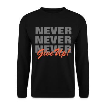 NE JAMAIS ABANDONNER - MOTIVATION - SLOGAN - PERSÉVÉRANCE - Sweat-shirt Unisexe - noir - Devant - Alina (178cm) & Michal (187cm)