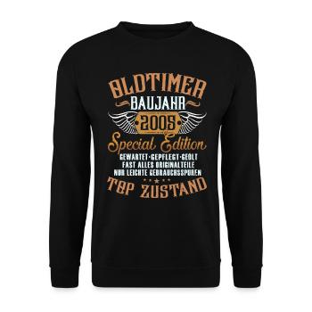 Oldtimer Special Edition Modell 2005 Geburtstag - Unisex Pullover - Schwarz - Vorne - Alina (178cm) & Michal (187cm)