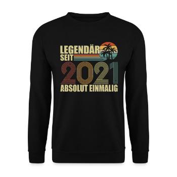 Vintage Legendary since 2021 Geburtstag - Unisex Pullover - Schwarz - Vorne - Alina (178cm) & Michal (187cm)
