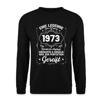 Legende von 1973 - Unisex Pullover - Schwarz - Vorne - Alina (178cm) & Michal (187cm)