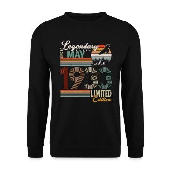 Des légendes vieilles de 90 ans sont nées en mai 1933 - Sweat-shirt Unisexe - noir - Devant - Alina (178cm) & Michal (187cm)