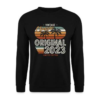 Génial depuis 2023 Anniversaire 2023 Millésime 2023 - Sweat-shirt Unisexe - noir - Devant - Alina (178cm) & Michal (187cm)