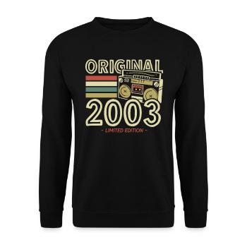 20th Birthday Man Vintage 2003 Vintage - Unisex Sweatshirt - black - Front - Alina (178cm) & Michal (187cm)