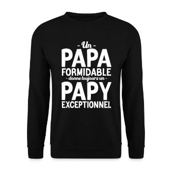 Un papa formidable - Papy exceptionnel cadeau - Sweat-shirt Unisexe - noir - Devant - Alina (178cm) & Michal (187cm)