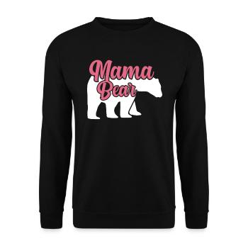 Mama Bär Baer Mama T-Shirt - Unisex Pullover - Schwarz - Vorne - Alina (178cm) & Michal (187cm)