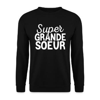 Super Big Sister Hearts Gift - Unisex Sweatshirt - black - Front - Alina (178cm) & Michal (187cm)