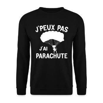 JE PEUX PAS J'AI PARACHUTE - Sweat-shirt Unisexe - noir - Devant - Alina (178cm) & Michal (187cm)