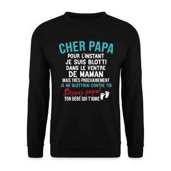 Annonce Grossesse Originale Pour Futur Papa - Sweat-shirt Unisexe - noir - Devant - Alina (178cm) & Michal (187cm)