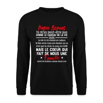 Papa bonus TU NE M’AS PEUT-ÊTRE PAS DONNE LE CADEA - Sweat-shirt Unisexe - noir - Devant - Alina (178cm) & Michal (187cm)