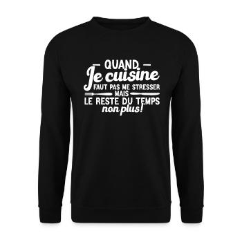 Je cuisine mais je ne fais pas la vaisselle humour - Sweat-shirt Unisexe - noir - Devant - Alina (178cm) & Michal (187cm)