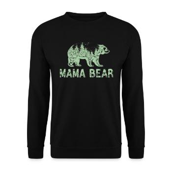 "Forest Mama Bear" for mom - Unisex Sweatshirt - black - Front - Alina (178cm) & Michal (187cm)