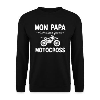 Mon Papa Et Sa Motocross - Sweat-shirt Unisexe - noir - Devant - Alina (178cm) & Michal (187cm)