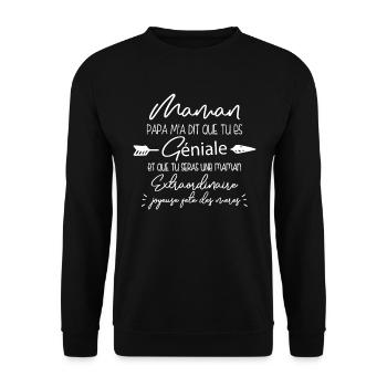 Fête Des Mères Maman Extraordinaire - Sweat-shirt Unisexe - noir - Devant - Alina (178cm) & Michal (187cm)