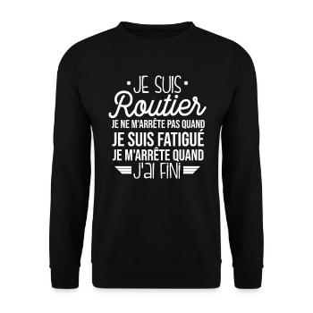 Je Suis Routier - Sweat-shirt Unisexe - noir - Devant - Alina (178cm) & Michal (187cm)