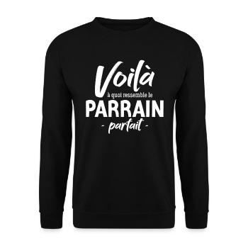 Le Parrain Parfait : Découvrez Son Apparence - Sweat-shirt Unisexe - noir - Devant - Alina (178cm) & Michal (187cm)