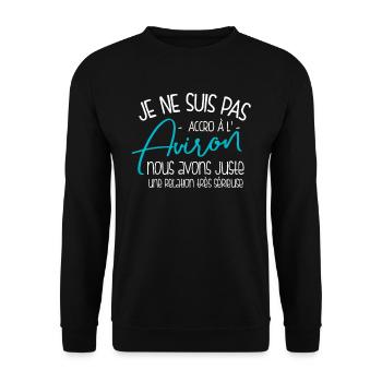 Relation Sérieuse Avec L'aviron - Sweat-shirt Unisexe - noir - Devant - Alina (178cm) & Michal (187cm)