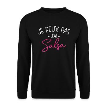Pas Dispo, Salsa M'appelle - Sweat-shirt Unisexe - noir - Devant - Alina (178cm) & Michal (187cm)