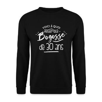 Bogosse 30 Ans - Style Et Charisme - Sweat-shirt Unisexe - noir - Devant - Alina (178cm) & Michal (187cm)