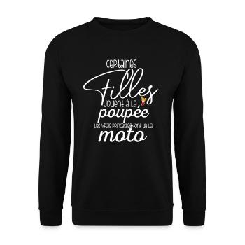 Vrais Princesses Font De La Moto - Sweat-shirt Unisexe - noir - Devant - Alina (178cm) & Michal (187cm)