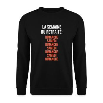 La Semaine du Retraité - Sweat-shirt Unisexe - noir - Devant - Alina (178cm) & Michal (187cm)