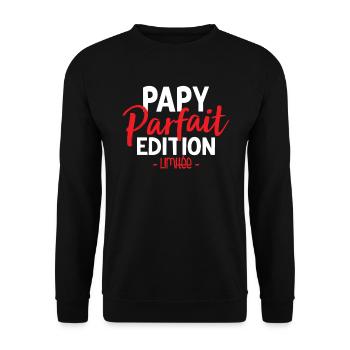 Papy Parfait Édition Limitée - Sweat-shirt Unisexe - noir - Devant - Alina (178cm) & Michal (187cm)