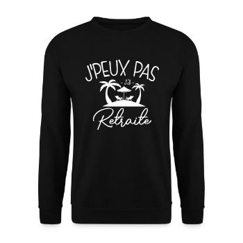 Pas Dispo, Retraite Active! - Sweat-shirt Unisexe - noir - Devant - Alina (178cm) & Michal (187cm)