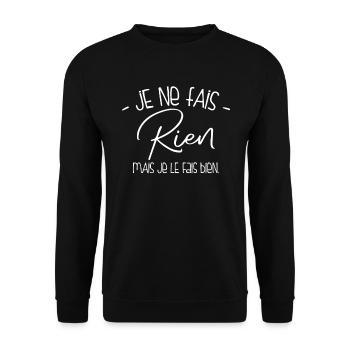 Je Fais Bien Rien - Sweat-shirt Unisexe - noir - Devant - Alina (178cm) & Michal (187cm)