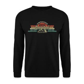 Gift 20th Birthday 2003 - Unisex Sweatshirt - black - Front - Alina (178cm) & Michal (187cm)