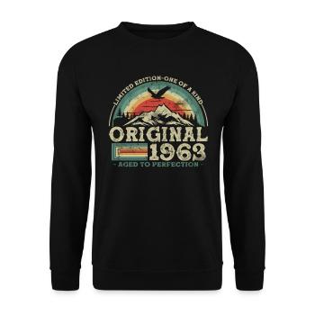 Vintage Geburtstagsgeschenk 1963 - Unisex Pullover - Schwarz - Vorne - Alina (178cm) & Michal (187cm)