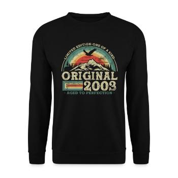 Vintage Geburtsgeschenk 2003 - Unisex Pullover - Schwarz - Vorne - Alina (178cm) & Michal (187cm)