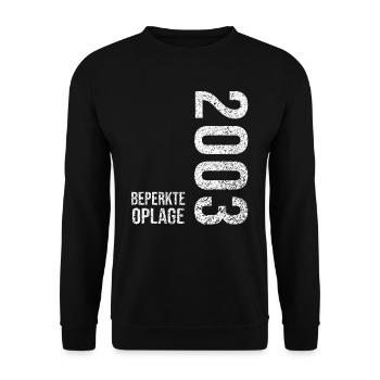 Original Jahrgang 2003 | Geburtstagsgeschenk 2003 - Unisex Pullover - Schwarz - Vorne - Alina (178cm) & Michal (187cm)
