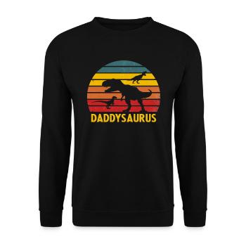 Daddysaurus - Unisex Sweatshirt - black - Front - Alina (178cm) & Michal (187cm)