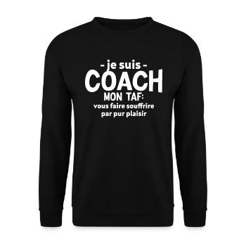 Coach Sportif Humoristique - Sweat-shirt Unisexe - noir - Devant - Alina (178cm) & Michal (187cm)