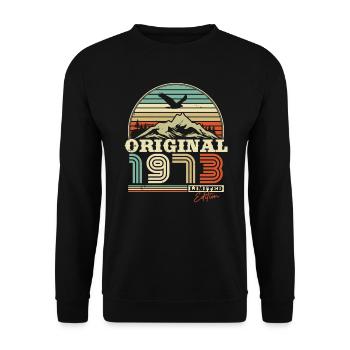 Cadeau d’anniversaire original en édition limitée de 1973 - Sweat-shirt Unisexe - noir - Devant - Alina (178cm) & Michal (187cm)