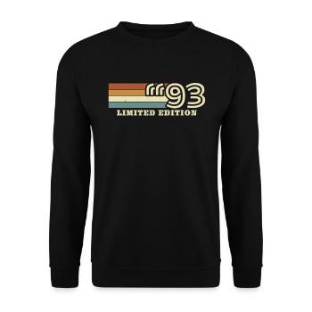 Anniversaire Vintage 1993 Édition Limitée - Sweat-shirt Unisexe - noir - Devant - Alina (178cm) & Michal (187cm)
