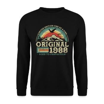 Unieke Limited Edition - 1988 Vieilli à la perfection - Sweat-shirt Unisexe - noir - Devant - Alina (178cm) & Michal (187cm)