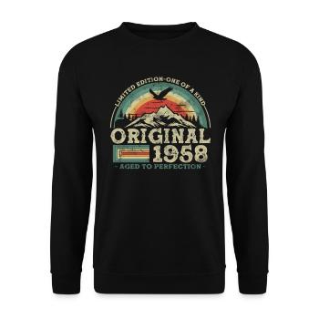 Beperkte Oplage - Uniek Millésime 1958 - Sweat-shirt Unisexe - noir - Devant - Alina (178cm) & Michal (187cm)
