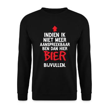 Bier Bijvullen - Onweerstaanbaar Biergrap - Unisex Pullover - Schwarz - Vorne - Alina (178cm) & Michal (187cm)